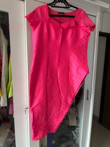 Vibrant Pink Asymmetrical Dress