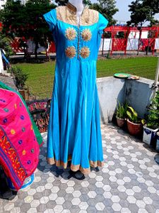Beautiful Blue Embroidered Gown