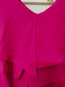 Vibrant Pink Ruffle Crop Top