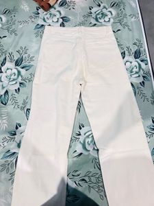 Cream Wide Leg Jeans