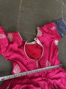 Beautiful Pink Silk Anarkali Gown