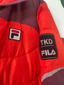 Boys Orange Fila Puffer Jacket