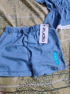 Kids Denim Top &amp; Shorts Set