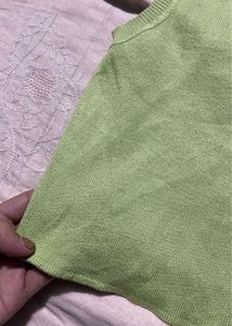 Green Sleeveless Knit Tank Top