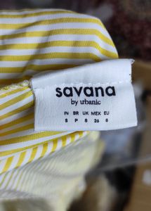 Savana stripped butter yellow dress