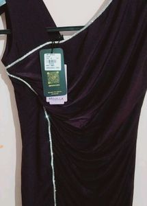 New Cocktail Party Slit Gown With Price Tag