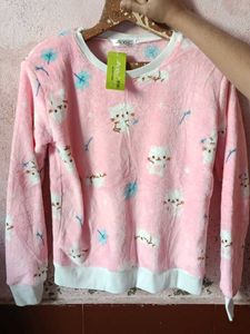 Pink Fuzzy Long Sleeve Top