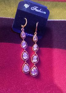Elegant Drop Earrings with Crystals