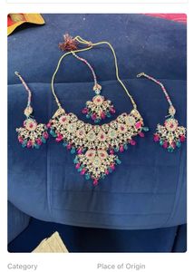Combo Set Pure Silk Saree+ necklace whole piece