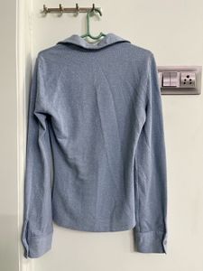 Zara Sparkly Blue Long Sleeve Top