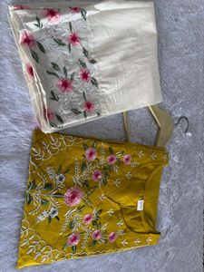 Yellow embroidered Co-ord Set