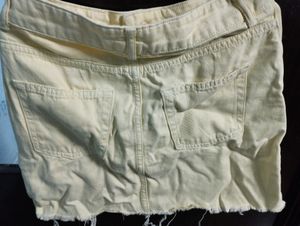 Yellow Denim Short Skirt