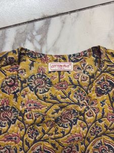 Yellow Block Print Kurta