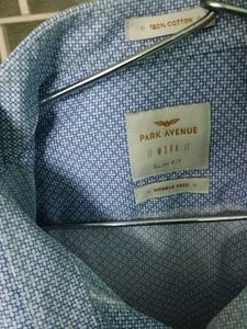 Men's Blue Patterned Dress Shirt