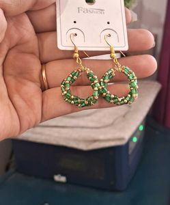 Handmade Beaded Hoop Earrings