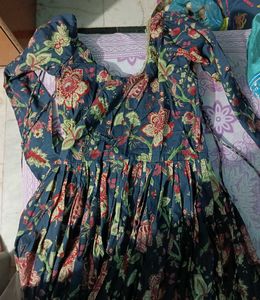 Elegant Floral Print Anarkali Suit