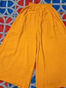 Women Yellow Plazo With Pocket