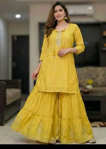 Yellow Sharara Set