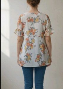 Floral Print Tunic Top