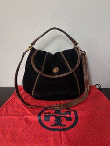 Chic Black Suede Hobo Bag