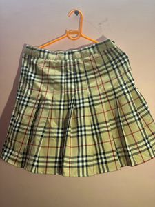 Burberry Inspired Checks Pleated Skirt
