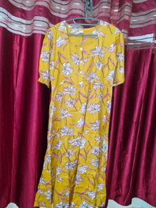 Yellow Floral Print Dress ( Brand new )