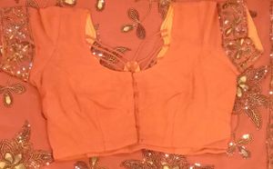 Elegant peach Embroidered Saree