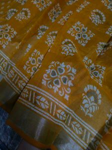 New Arrival Yellow Floral Print Saree