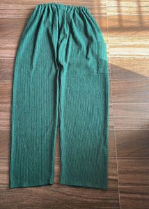 Green Pleated Palazzo Pants