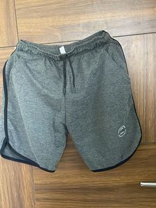 Gray Athletic Shorts with Black Trim