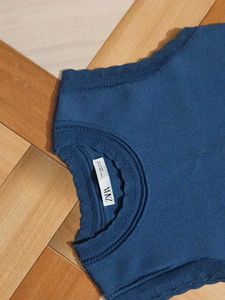 Navy Blue Sleeveless Fit &amp; Flare Dress for Girls/W