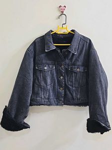 Black Denim Jacket (fleece lining)