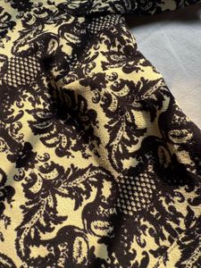 Elegant Damask Print Fit &amp; Flare Dress