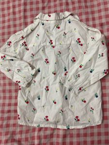 Cute Floral Print Button-Up Shirt