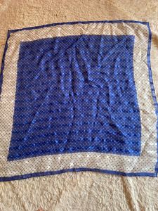 Blue White Polka Dot Scarf