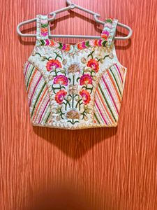Girls crop top with plazzo and jacket