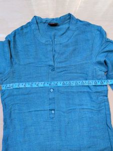Teal Blue Cotton Kurta