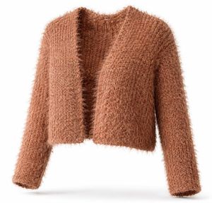 Cozy Brown Fuzzy Knit Cardigan