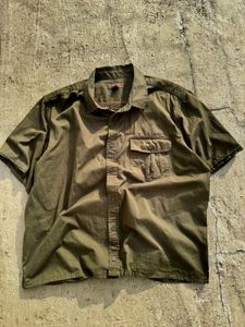 Men's Short Sleeve Olive Green Shirt