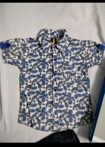 Paisley Print Shirt &amp; Shorts Set for Boys