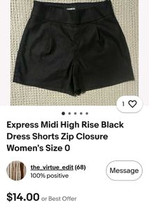 Express Black High-Waisted Tailored Shorts