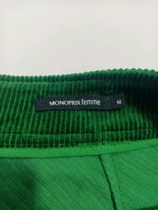 Green Corduroy Mini Skirt Like New Condition