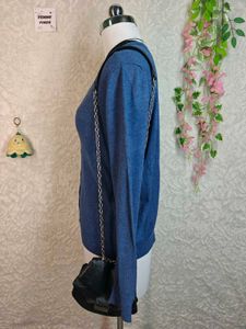 H&amp;M Blue V-Neck Cardigan