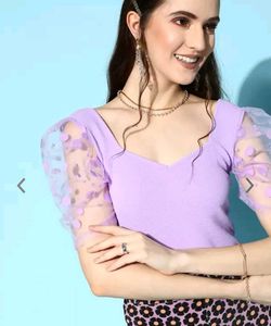 Lilac Puff Sleeve Top