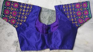 A Violet Colour Embroidered Readymade Blouse