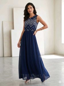 Elegant Navy Maxi Dress
