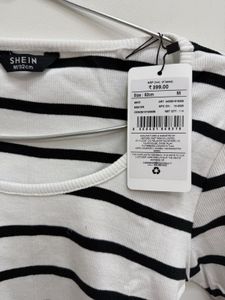 Shein Striped Long Sleeve Cropped Top