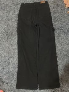 Black Wide Leg Cargo Pants