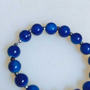 Blue Glass Beaded Bracelet