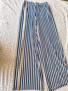 Navy Blue Striped Kurta Set with Necklace